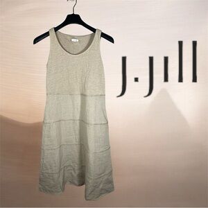 J. Jill Tan Linen Sleeveless‎ Boho Dress Size XS Flowy Comfortable Casual